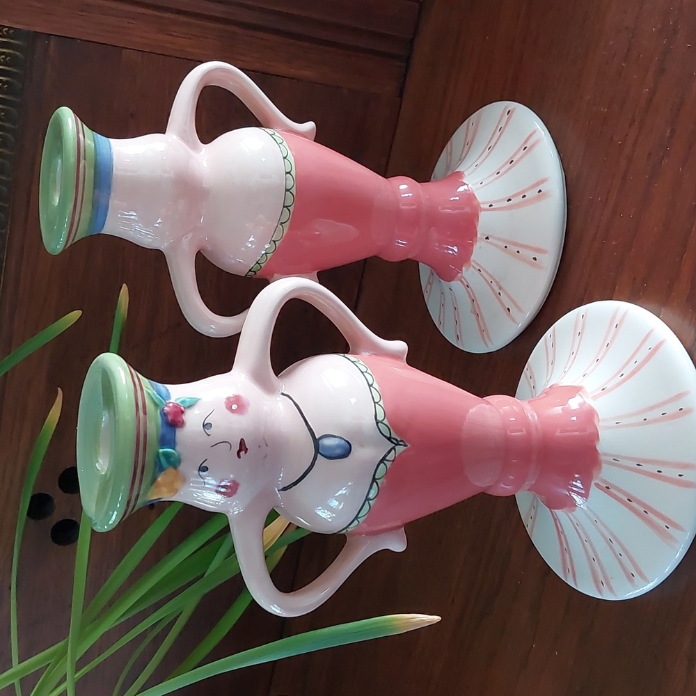 Pfaltzgraff Pistoulet pair candlesticks